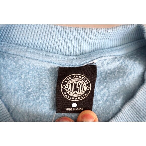 PacSun Womens Blue Chair Lift Cozy Crew Neck Sweatshirt - Picture 3 of 7